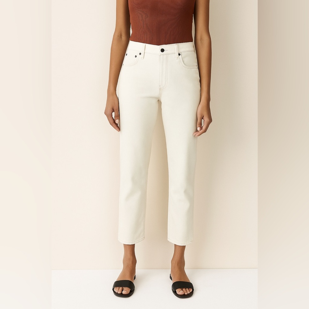 J.Crew Women’s Off White Straight Cropped Jeans Size 27 NWT